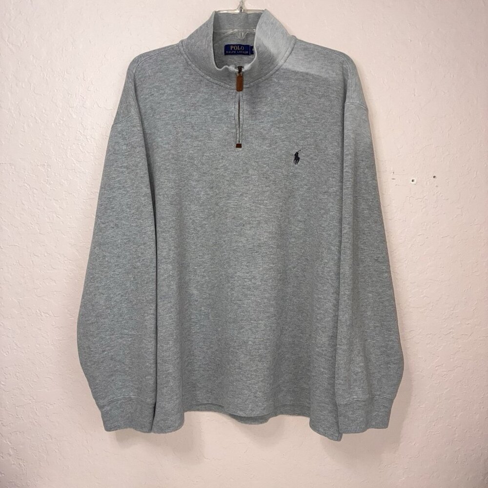 Polo Ralph Lauren Estate Rib Mens XXL 1/4 Quarter Zip Pullover Sweater Cotton